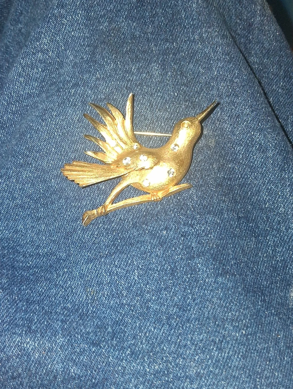 Unbranded Gold Tone Hummingbird Bird Perch Accent - Gold